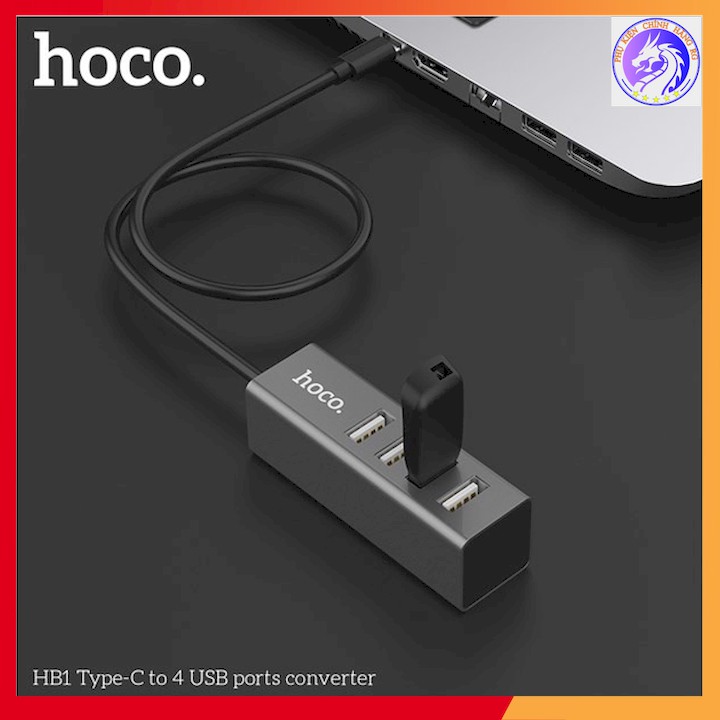 HUB Hoco HB1 Chuyển Đổi Type C Sang 4 Cổng USB Tiện Lợi Cho Macbook Đời Mới - Hàng Chính Hãng - BH 1 Năm