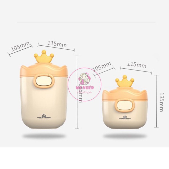 Hộp Đựng Sữa Bột, Đồ Khô Hình Vương Miện Cho Bé Hàng Cao Cấp Baby Crown - Hộp Đựng Sữa Cho Bé An Toàn, Tiện Lợi