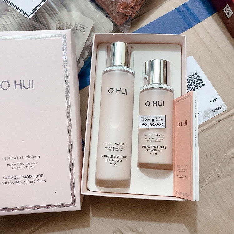 [DATE 2024] Set Nước hoa hồng dưỡng ẩm cho da khô OHUI Miracle Moisture Skin Softener Moist 150ml + 100ml