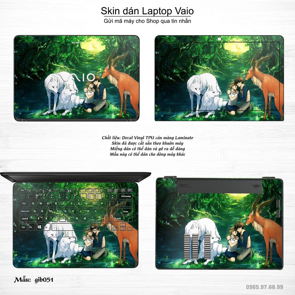 Skin dán Laptop Sony Vaio in hình Ghibli photo (inbox mã máy cho Shop)