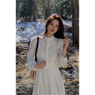 [ORDER] (Có hình thật) Đầm ren trắng siêu xinh tay dài công chúa_DRT01