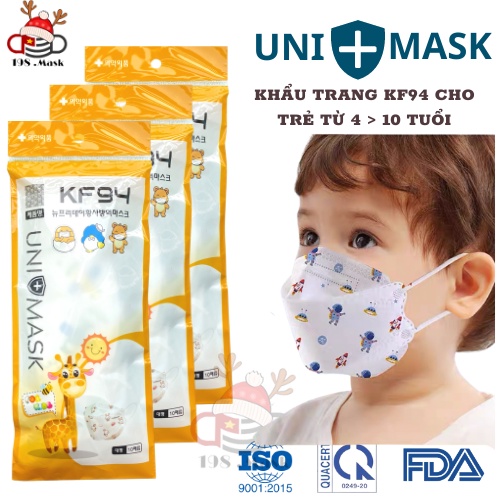 [ COMBO 50C ] Khẩu Trang Trẻ Em KF94 4D UNIMASK Họa Tiết Chất Lượng Cao Hàng Công Ty Chính Hãng