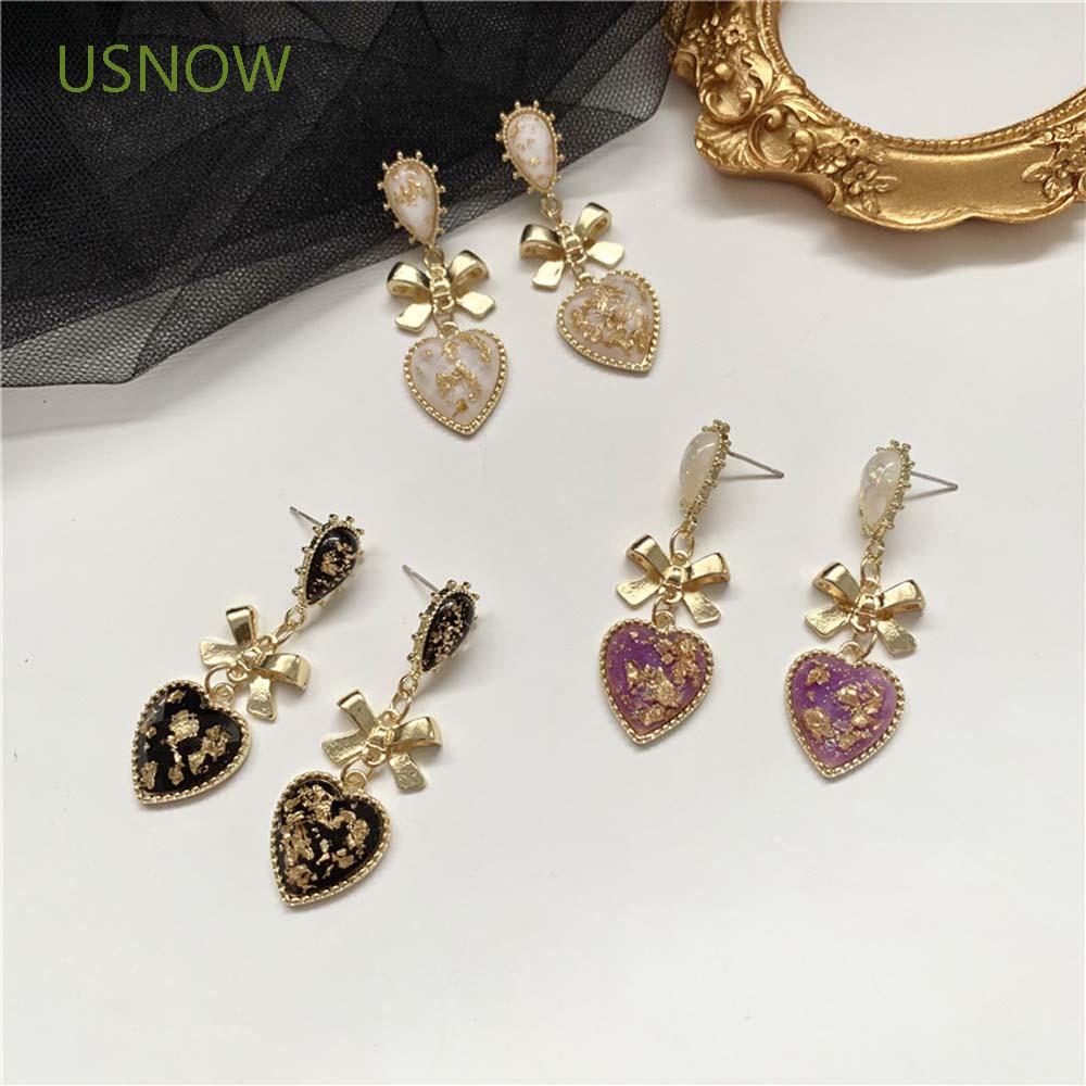 Hoa tai dáng dài hình trái tim phong cách Hàn Quốc