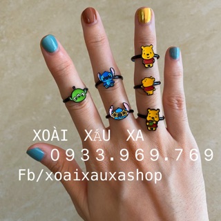 NHẪN FREESIZE HOẠT HÌNH ( STITCH - POOH .. ) ( đvt / cái )