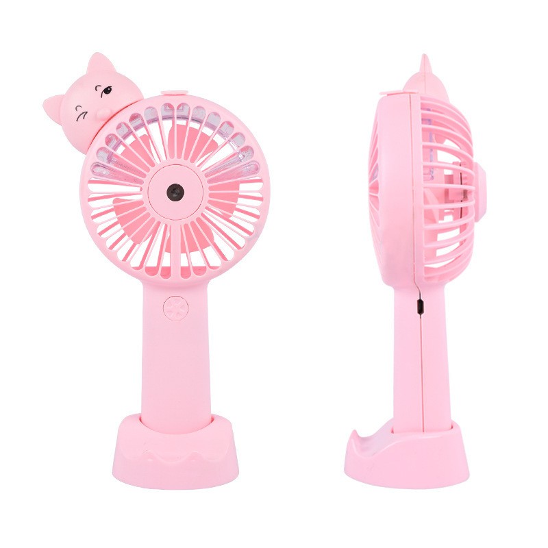 Quạt phun sương Quạt tích điện Quạt cầm tay kèm đèn Led tạo độ ẩm 2 tốc độ gió pin siêu bền