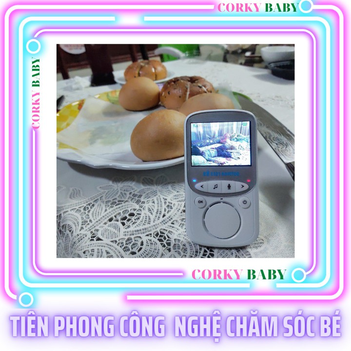 Máy báo khóc Corky Baby mbk03 siêu nét không wifi - camera giám sát không dây, tín hiệu bắt xa ổn đinh