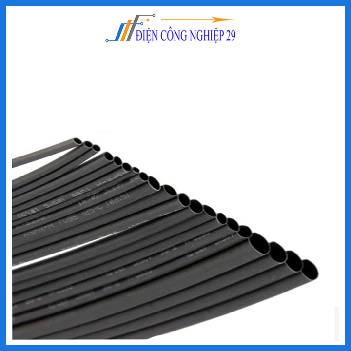 Combo Bộ 5 Ống Gen Co Nhiệt, Cách Điện 1mm, 2mm, 3mm, 4mm, 5mm, Dài 1m Mỗi Sợi - Màu đen