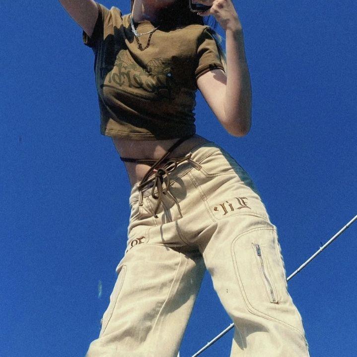 Áo Thun Ngắn Tay Phối Dây Phong Cách Retro Thời Trang Cho Nữ 2022