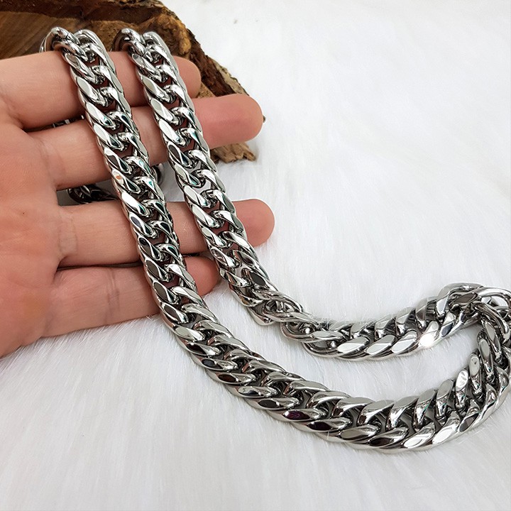 Dây chuyền nam, dây chuyền xích kép giác cạnh cỡ lớn DZ1205