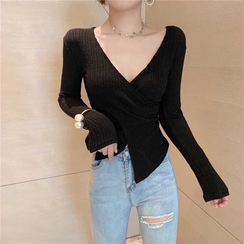 áo vạt chéo thời trang nữ tính - SIÊU RẺ