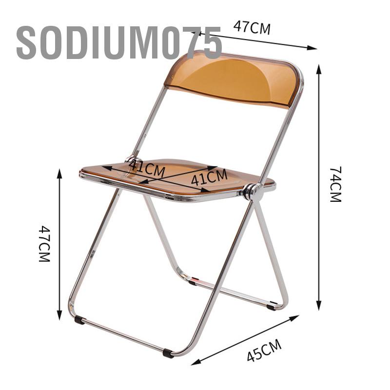 Có thể bán buôn Ghế gấp Acrylic Mạ điện Chân bạc Gấp ăn Cửa hàng quần áo Chụp ảnh trang điểm Sodium075 Hàng giao ngay