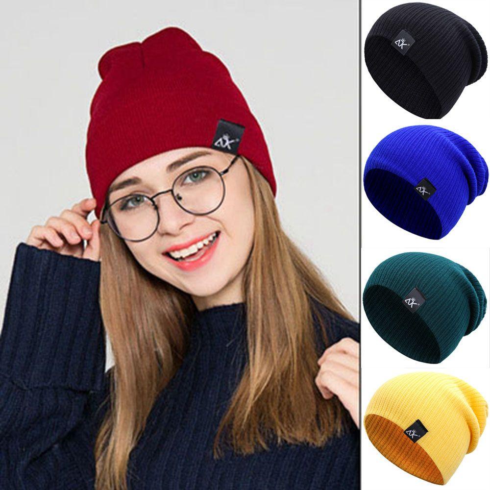 Mũ Beanie Dệt Kim Màu Trơn Dễ Thương Cho Nam Và Nữ SHOUKEY