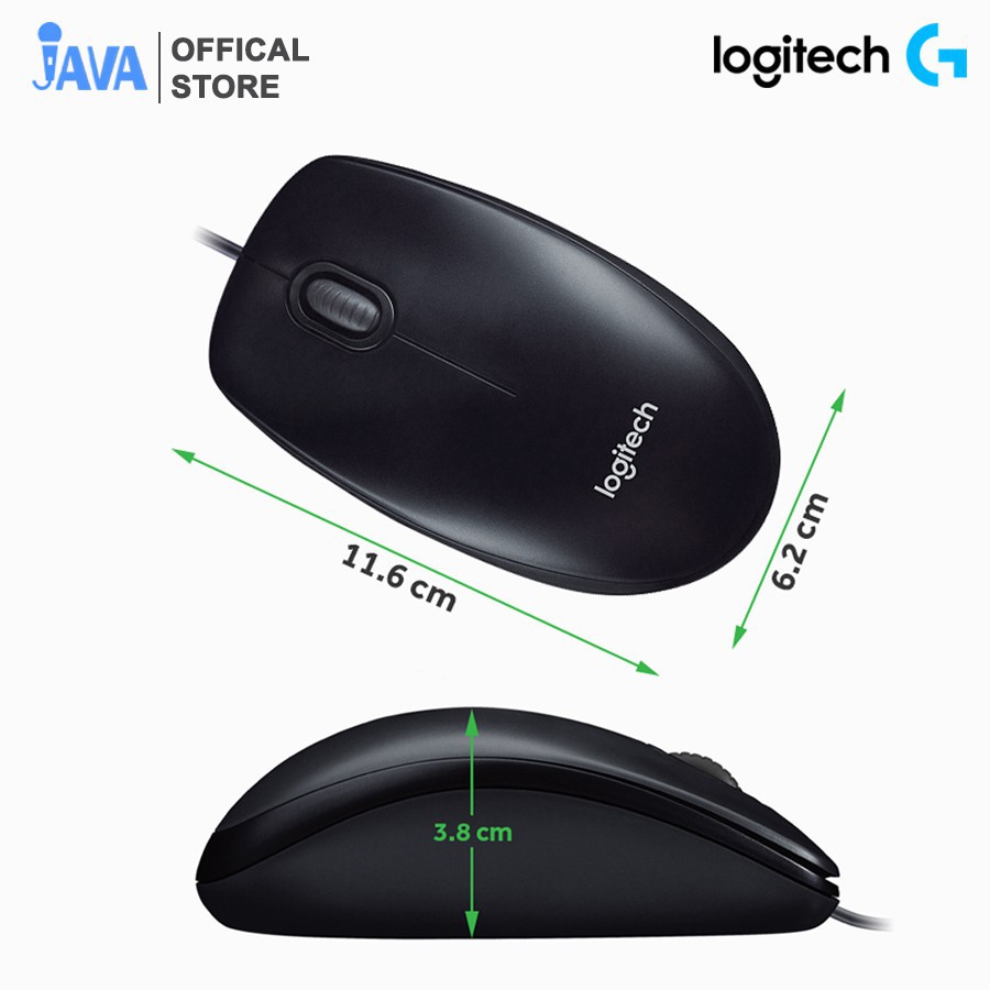 [Bb123]  [TẶNG LÓT CHUỘT] Chuột máy tính có dây Logitech M100r tương thích mọi thiết bị máy tính