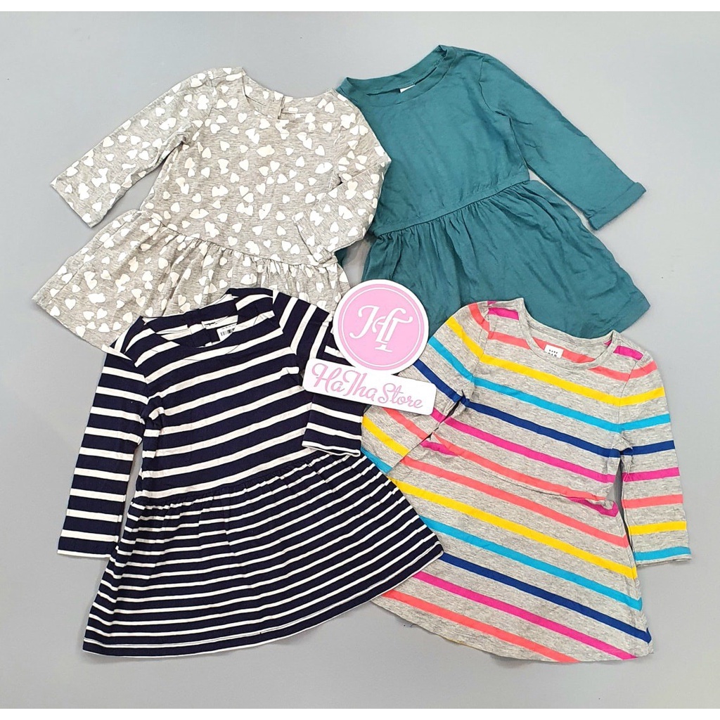 (Size3-5y) Đầm thun tay dài cho bé gái