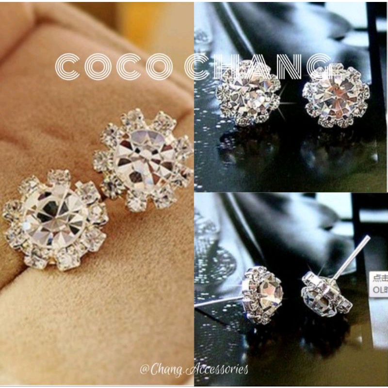 Khuyên tai nụ đá - nụ bông hoa siêu sáng phong cách sang chảnh 5mm