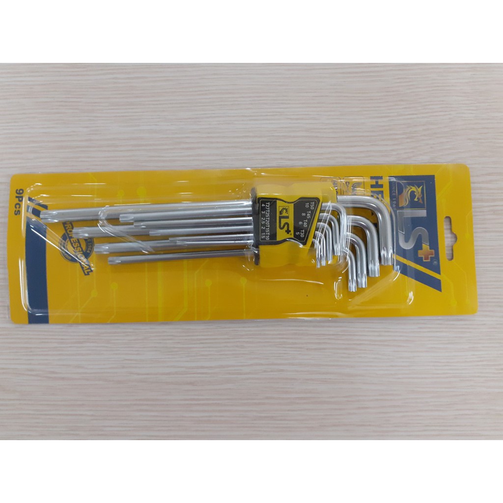 Bộ lục giác bông hoặc bi LS+ cao cấp đa năng, 9 cây độ cứng HRC 50-55 với kích thước lục giác từ 1.5 - 10mm