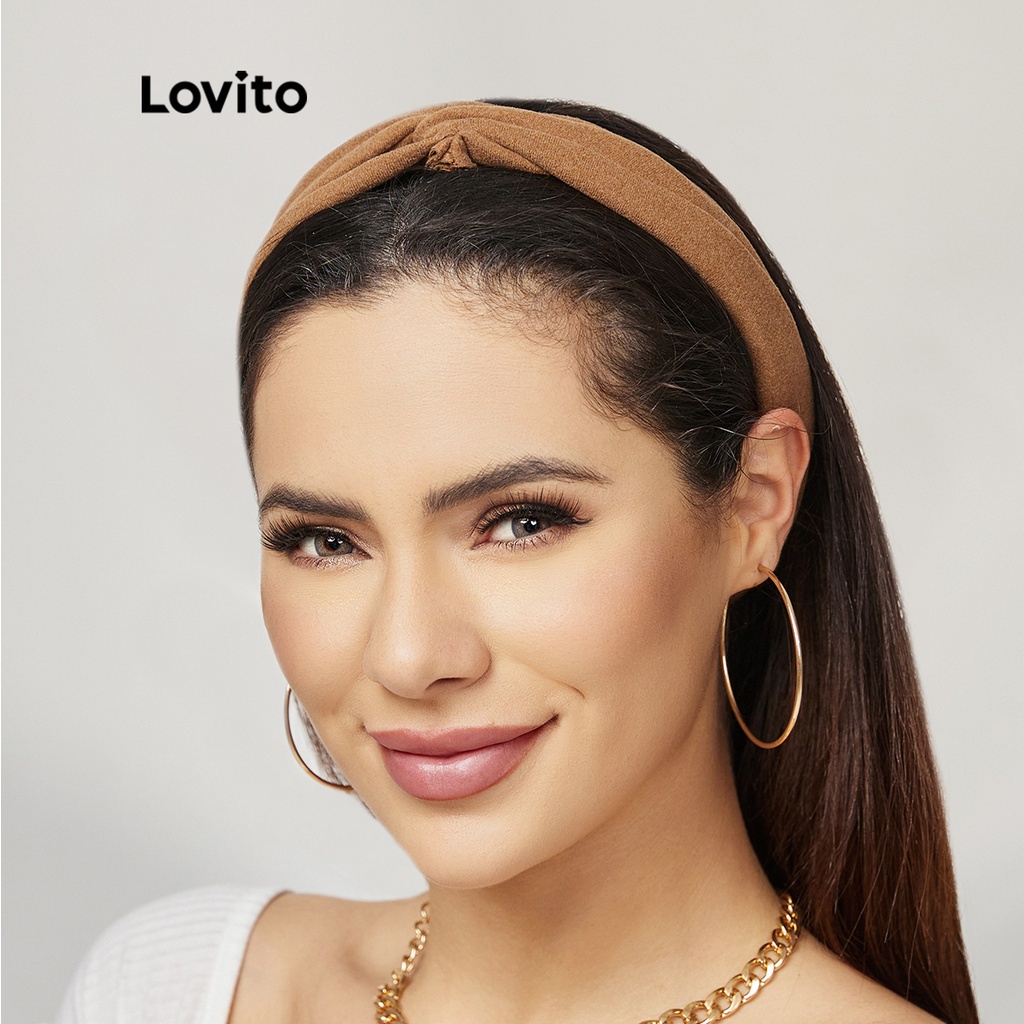Lovito Băng đô xoắn rộng thông thường L17M375