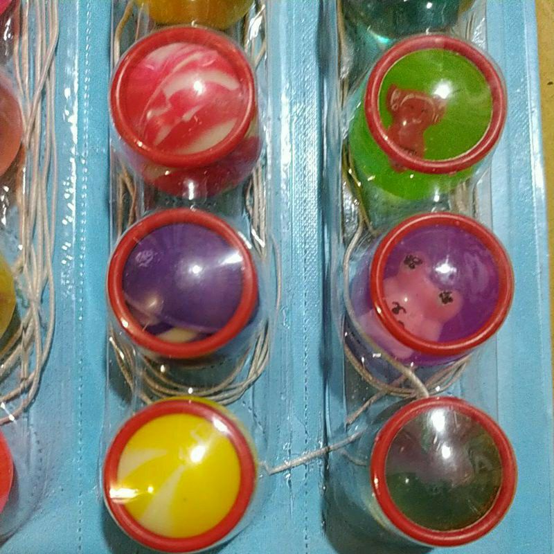 Vỉ 30 quả bi nảy có dây cầm tay
