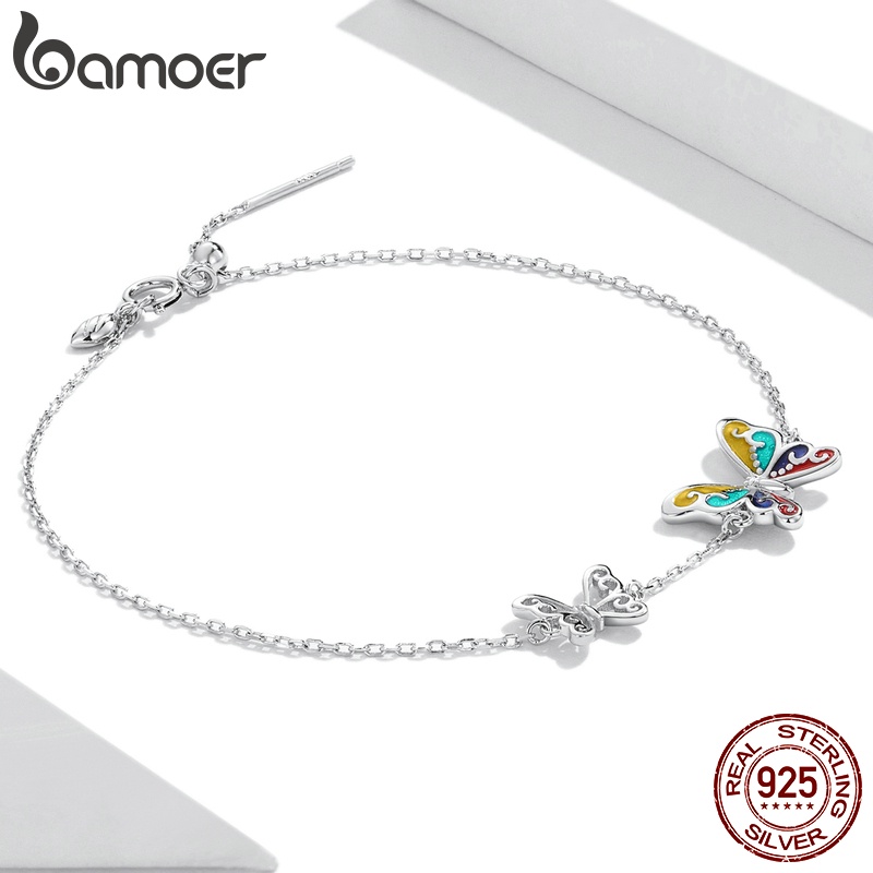 BAMOER Bông Tai bạc 925 Hình Bướm Cho Nữ ZHS250