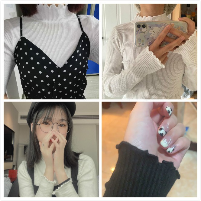 Áo Sweater Dệt Kim Tay Dài Thiết Kế Ôm Sát Tôn Dáng Dành Cho Nữ