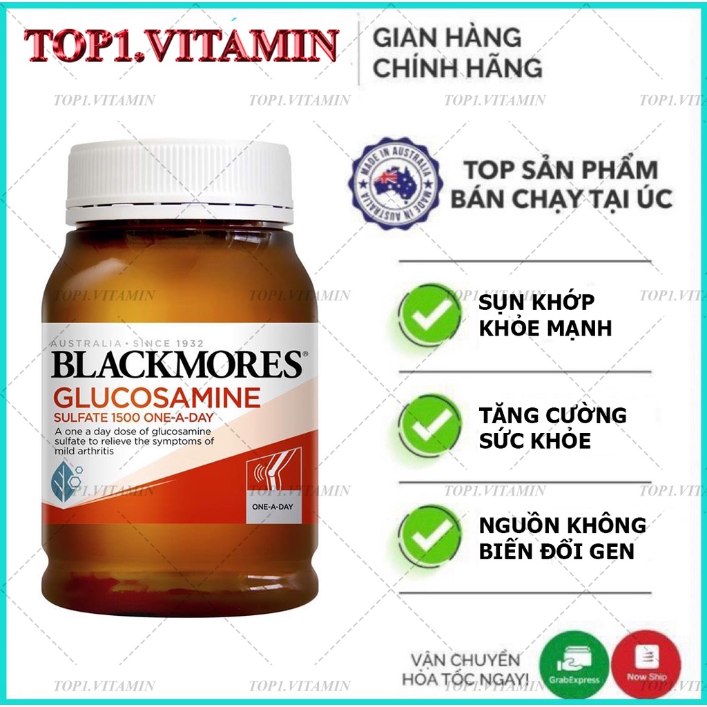 Viên uống xương khớp Blackmores Glucosamine 1500mg Loại 180 Viên, mẫu mới