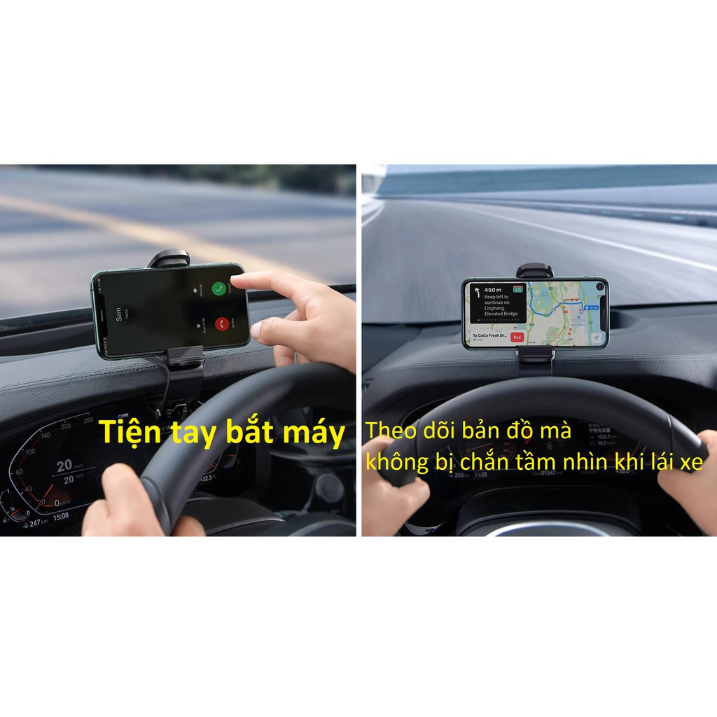 [Kẹp tap-lô]Kẹp điện thoại trên ô-tô Baseus Big Mouth Pro Car Mount SUDZ-A01