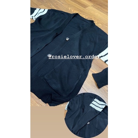 Áo khoác cardigan kiểu nữ viền sọc tay dài thome browne len dày dặn - Order taobao quảng châu
