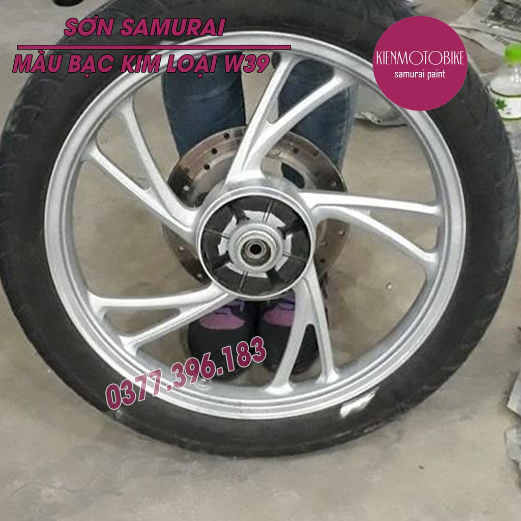 Sơn samurai bạc kim loại w39** - chai sơn xịt cao cấp dành cho sơn bánh xe hợp kim
