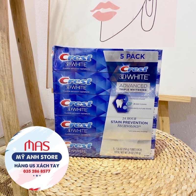 Kem đánh răng Crest 3D White 158g