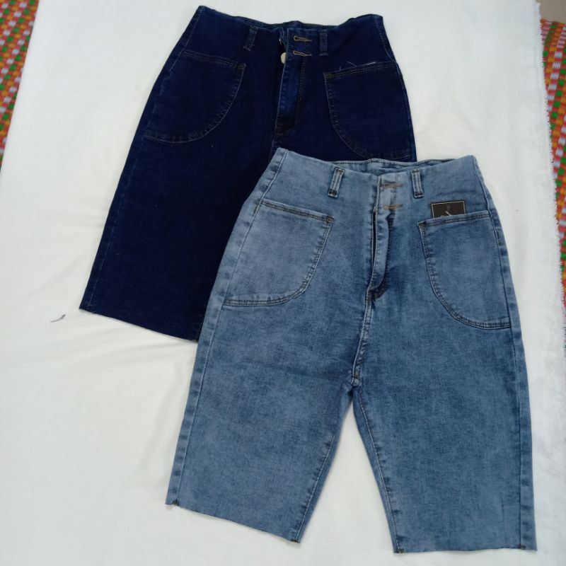 Quần jean ngố nữ HÀNG LOẠI 1 Quần cạp cao thiết kế 2 nút cài rộng bụng siêu co giãn