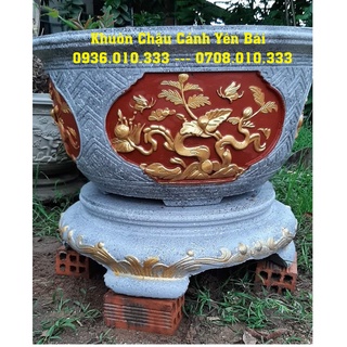 Khuôn đúc chậu abs xi măng tròn 70 cm cả chân đế tặng kèm búa cao su.