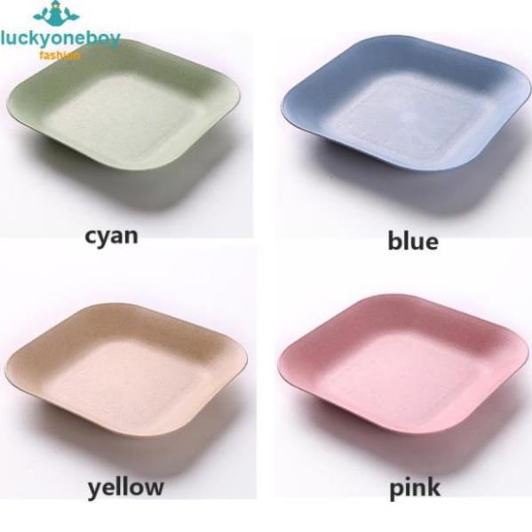 Đĩa lúa mạch set 8 đĩa nhựa an toàn tone màu Pastel ngọt ngào  BN