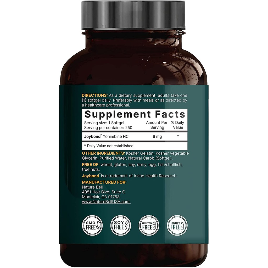 Yohimbine 250 Viên - Giảm Cân - Đốt Mỡ  - Công Nghệ Joybond - Nature Bell