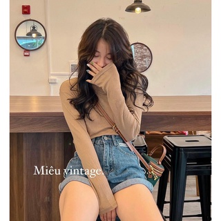 Áo thun nữ giấy dài tay
