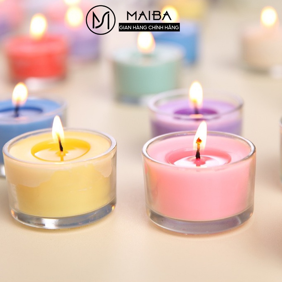 Nến Thơm Thiên Nhiên Tealight Mini Tinh Dầu 3 Tầng Hương Phối Hợp MAIBA