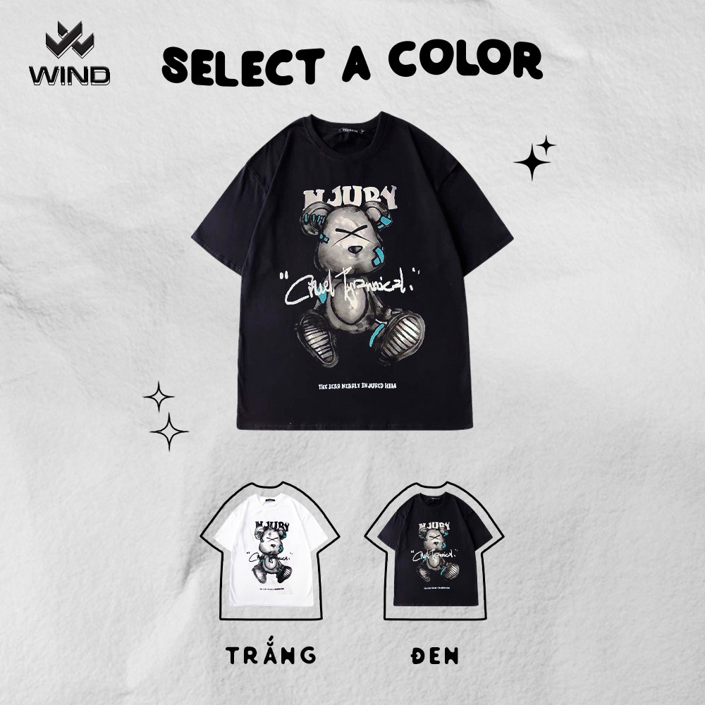 Áo phông rộng WIND unisex tay lỡ form rộng NJURY thời trang nam nữ oversize ulzzang