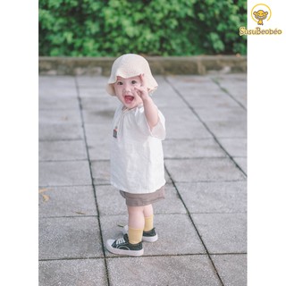 [ẢNH THẬT] Set đồ bộ cho bé thêu tay cao cấp vải linen tưng thân thiện trẻ em (vải tốt - may kĩ)
