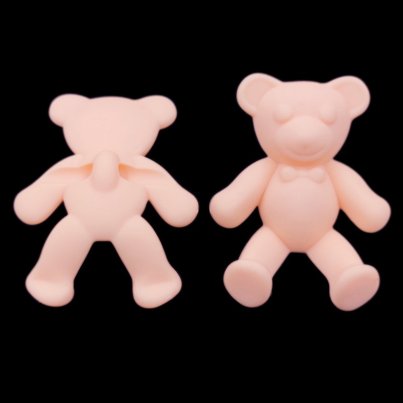 Bộ 2 Hạt Nhựa Hình Gấu 33x30mm Nhiều Màu Sắc