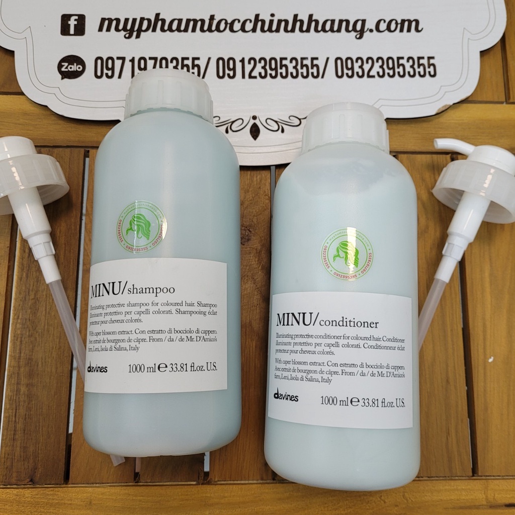 DẦU GỘI VÀ XẢ DƯỠNG BÓNG DAVINES MINU 1000ML