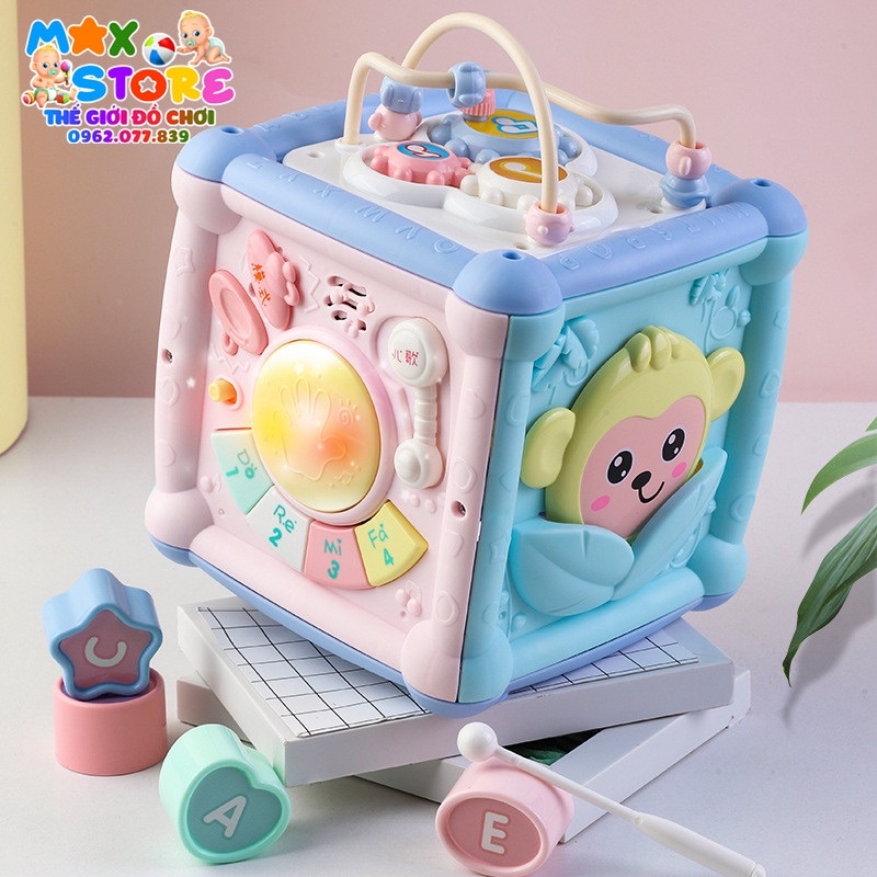[Tặng Pin] Đồ Chơi Trẻ Nhỏ Hộp Âm Nhạc Đa Năng 7 Mặt Rèn Luyện Vận Động Tinh Và Phát Triển Tư Duy Sáng Tạo