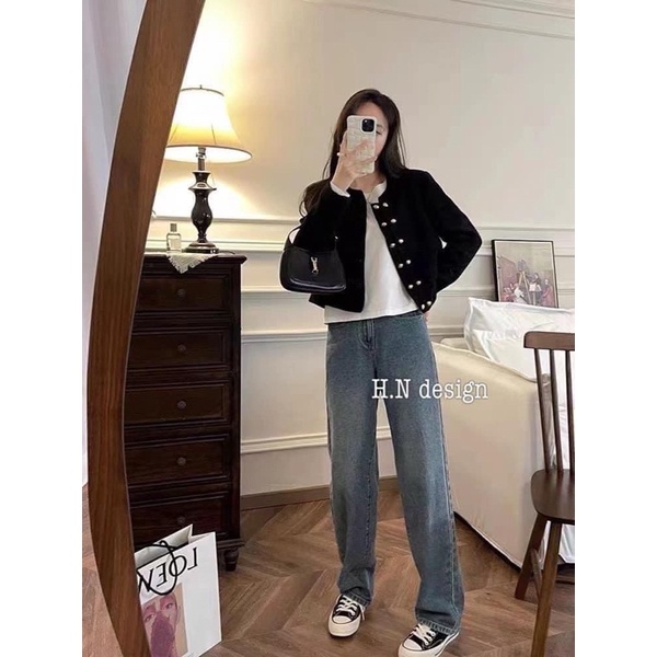 Áo dạ TWEED cúc đồng 4 màu