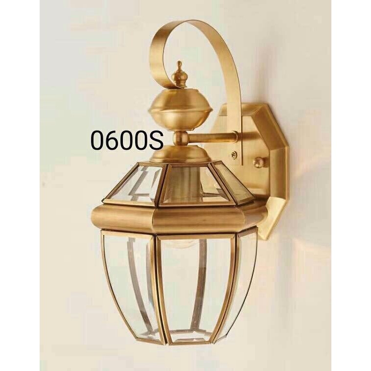 Đèn Tường Đồng Kính B0600/S Trang trí cột hiên,ban công ngoài trời và tường cầu thang trong nhà,Tặng Kèm bóng đèn led