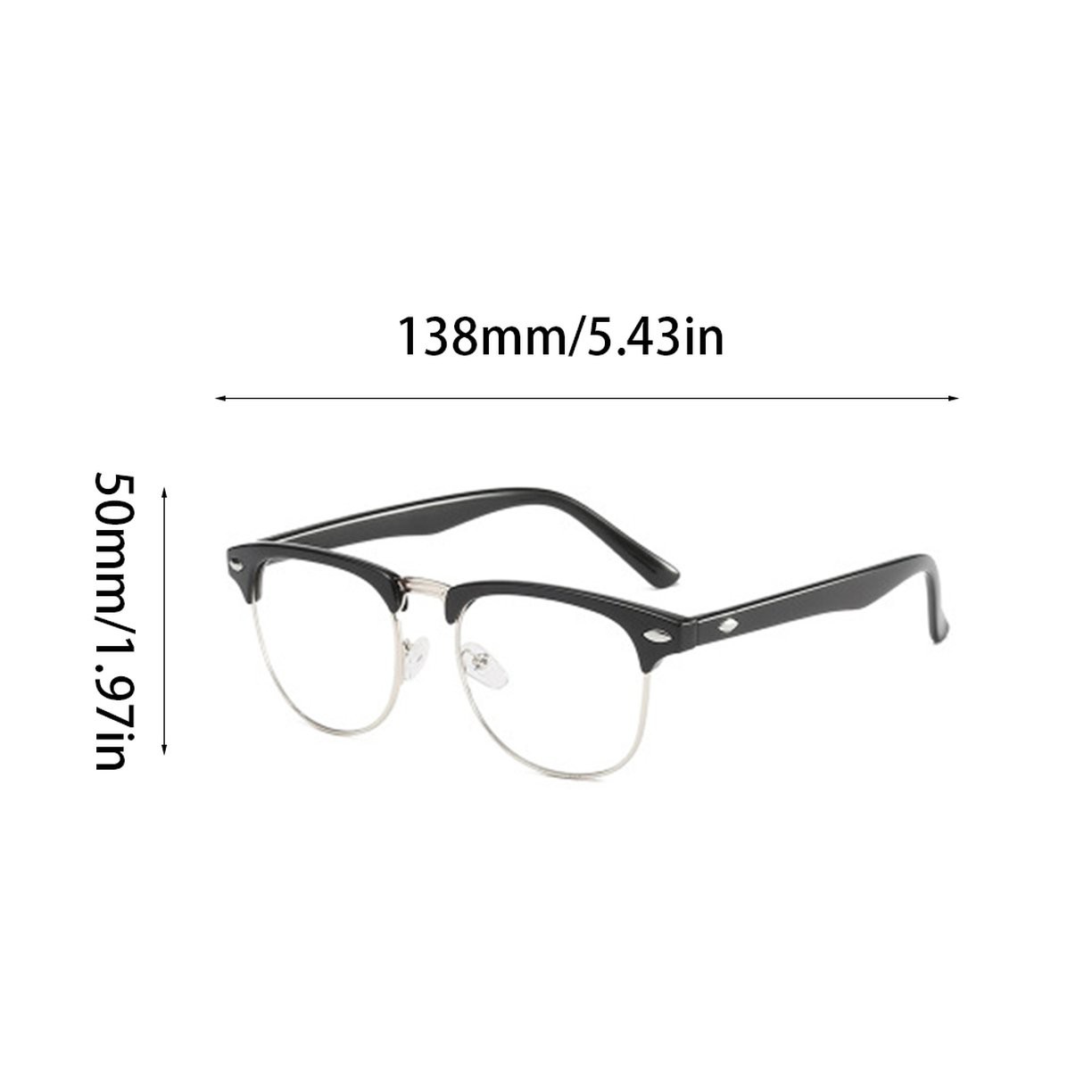 MBB Glasses Frame Square Prescription Eyeglasses Semi-Rimless Screwless Eyewear