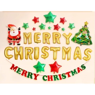 Sét bóng trang trí noel merry christmas, trang trí giáng sinh