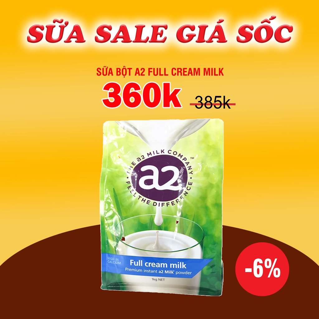 SỮA BỘT A2 ÚC NGUYÊN KEM / TÁCH BÉO 1KG