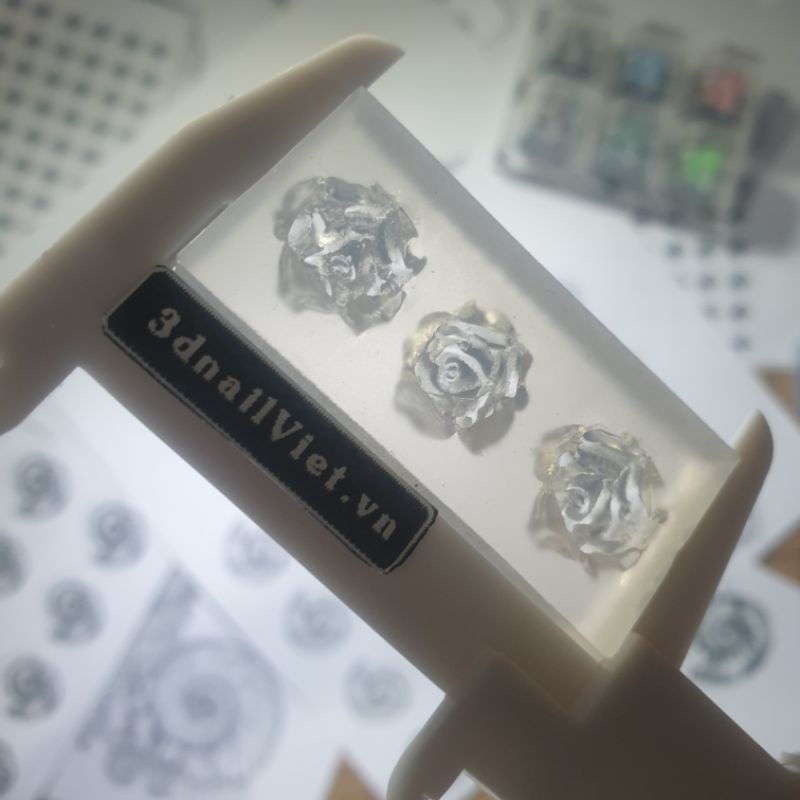 Khuôn charm "3d-nail " - Mẫu 3 Hoa hồng 4d