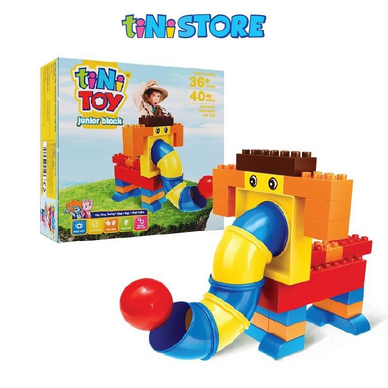 Đồ chơi lắp ráp sáng tạo thông minh lego tiNiToy cho bé mẫu giáo đường hầm hình voi con 40 chi tiết 320