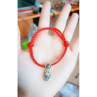 Vòng tay mèo thần tài, vòng đeo tay dây xoắn nhật handmade dây có màu đỏ và màu đen
