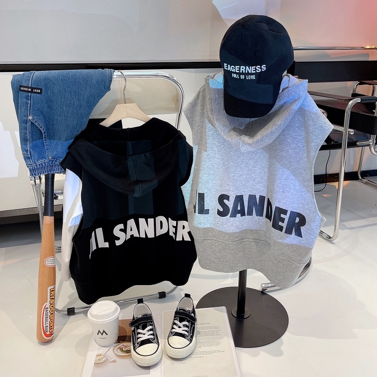 Áo hoodie không tay BXPB có khóa kéo phong cách Hàn Quốc thời trang năng động cho trẻ nhỏ 4-15 tuổi