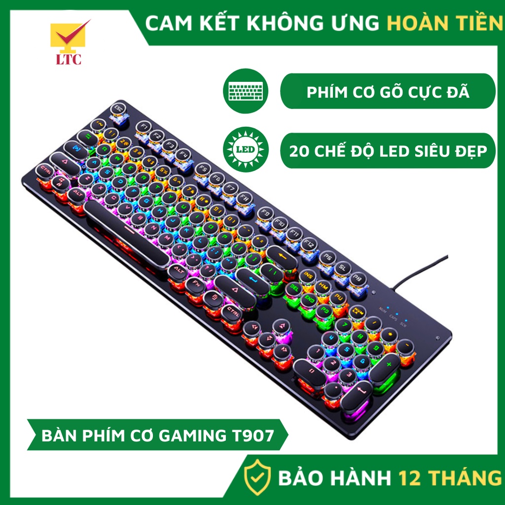 Bàn phím cơ chuyên game SUPER GAMING, 20 chế độ led tùy chỉnh, kết nối qua cổng usb của máy tính, laptop, pc - LTC